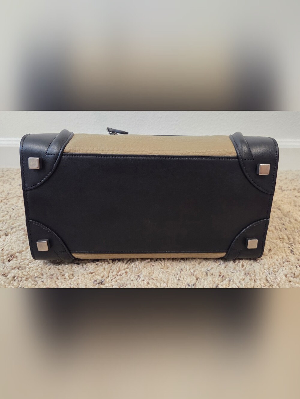 Celine Mini Luggage Tote – Tri-Color Drummed Calfskin Leather With COA - Picture 7 of 9
